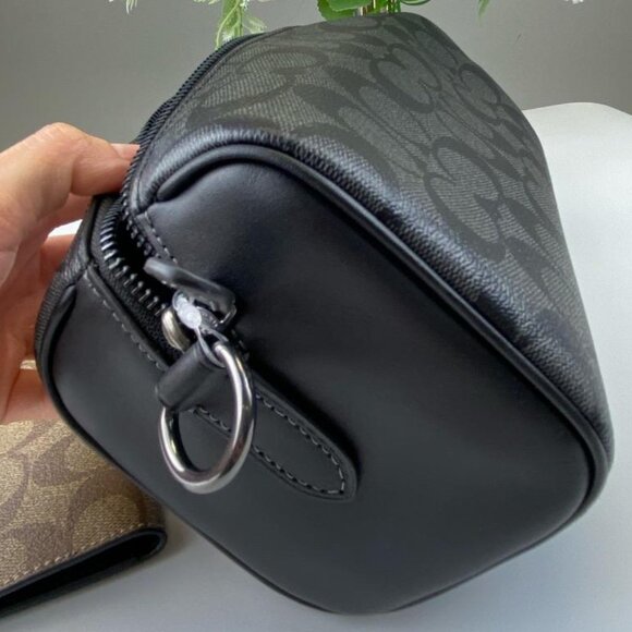 Coach CJ674 Axel Signature Canvas Crossbody +  CW170 Passport Card Case - Picture 4 of 9